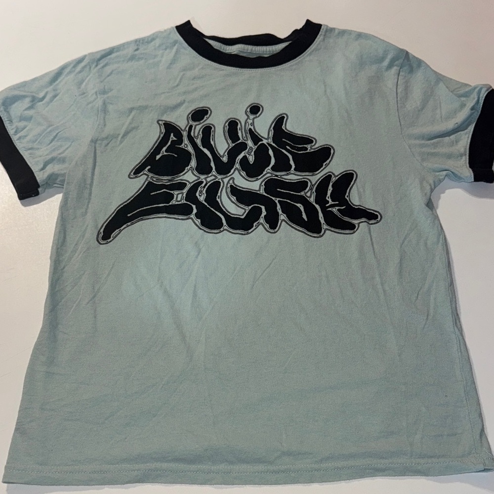 Billie Eilish Graffiti Lettering BabyDoll‎ Ringer Tee